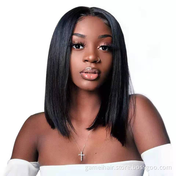 Wholesale Straight Bob Wig  Hd Full Lace Front Wig For Black Women Cheap Raw Indian Virgin Human Hair Lace Frontal Short Bob Wig